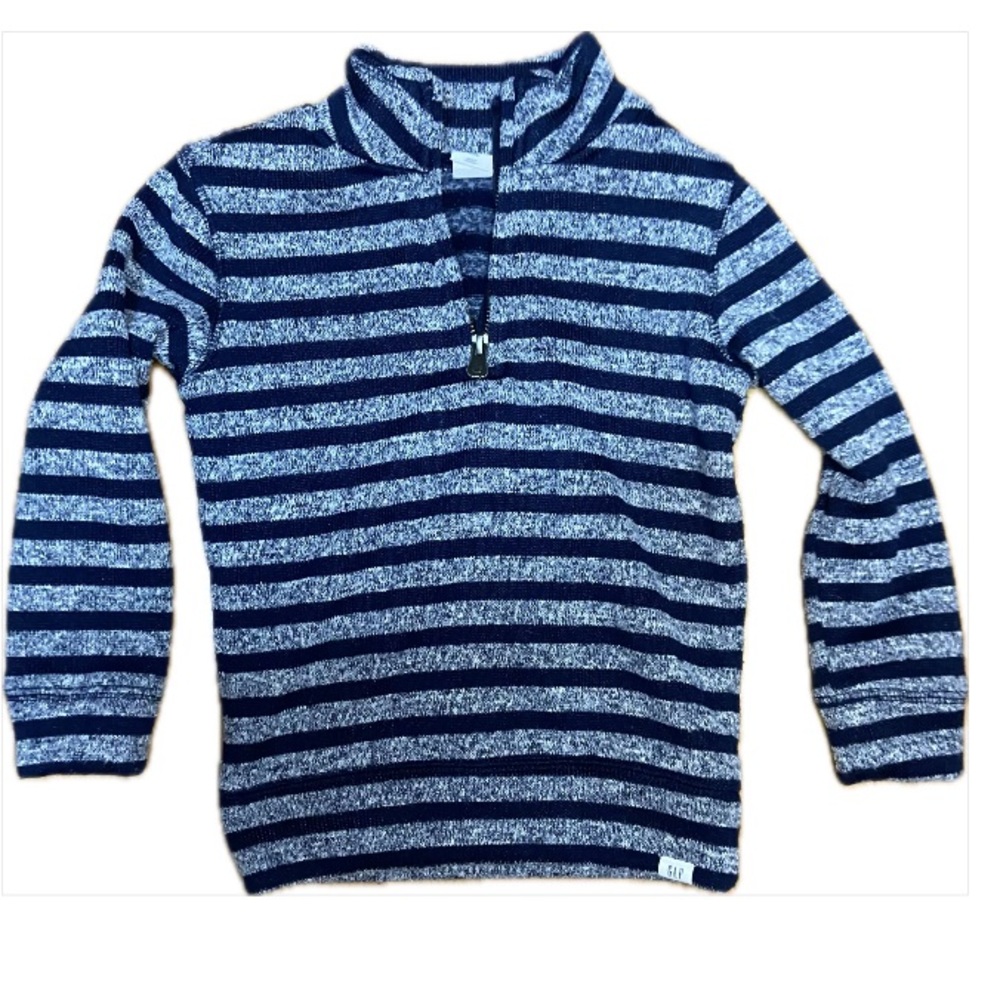 Baby Gap 1/4 zip striped sweater. Blue/gray.Size 4T